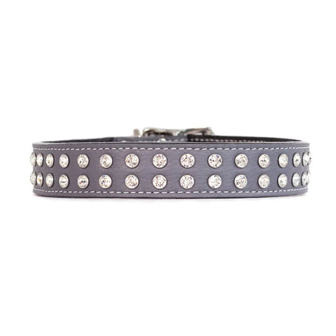 Swarovski Crystallized Tuscan Leather Dog Collar – Durable Soft Interior – Made in USA Quality Craftsmanship Auburn Leathercrafters  item