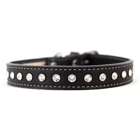 Swarovski Crystallized Tuscan Leather Dog Collar – Durable Soft Interior – Made in USA Quality Craftsmanship Auburn Leathercrafters  item