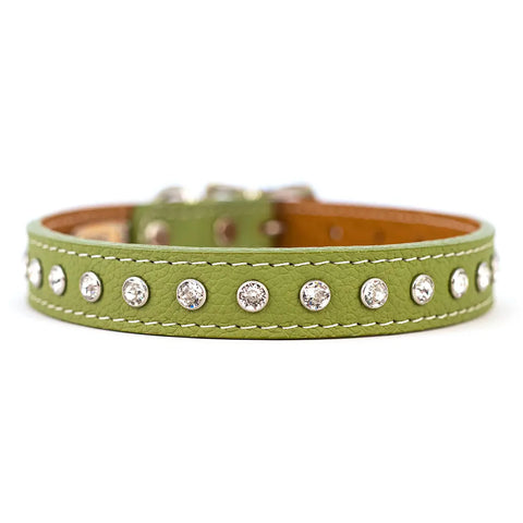 Swarovski Crystallized Tuscan Leather Dog Collar – Durable Soft Interior – Made in USA Quality Craftsmanship Auburn Leathercrafters  item