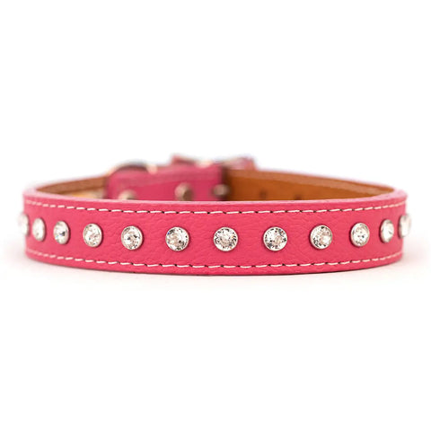Swarovski Crystallized Tuscan Leather Dog Collar – Durable Soft Interior – Made in USA Quality Craftsmanship Auburn Leathercrafters  item