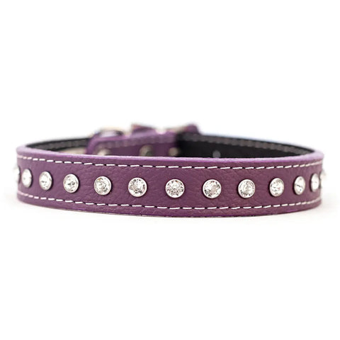 Swarovski Crystallized Tuscan Leather Dog Collar – Durable Soft Interior – Made in USA Quality Craftsmanship Auburn Leathercrafters  item