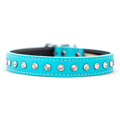 Swarovski Crystallized Tuscan Leather Dog Collar – Durable Soft Interior – Made in USA Quality Craftsmanship Auburn Leathercrafters  item