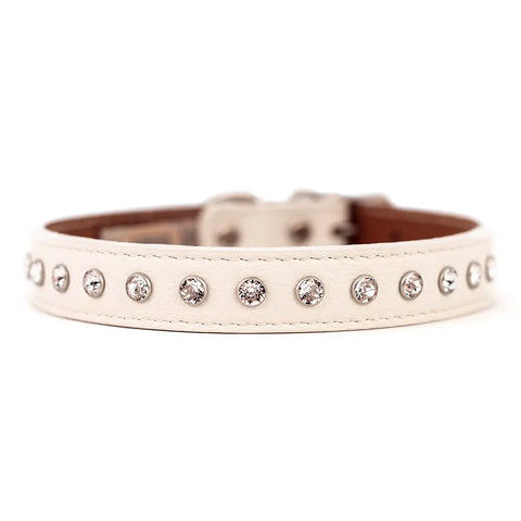 Swarovski Crystallized Tuscan Leather Dog Collar – Durable Soft Interior – Made in USA Quality Craftsmanship Auburn Leathercrafters  item
