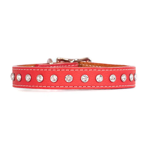 Swarovski Crystallized Tuscan Leather Dog Collar – Durable Soft Interior – Made in USA Quality Craftsmanship Auburn Leathercrafters  item