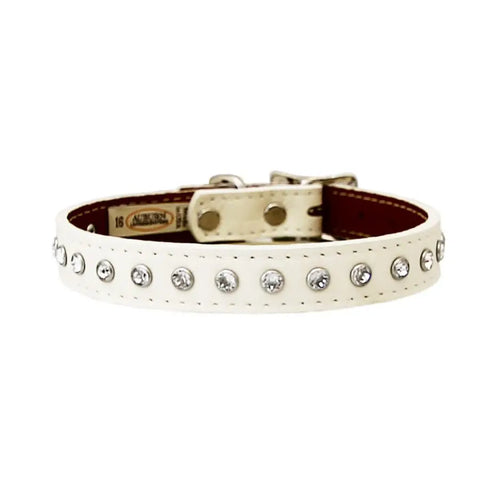 Swarovski Crystallized Tuscan Leather Dog Collar – Durable Soft Interior – Made in USA Quality Craftsmanship Auburn Leathercrafters  item