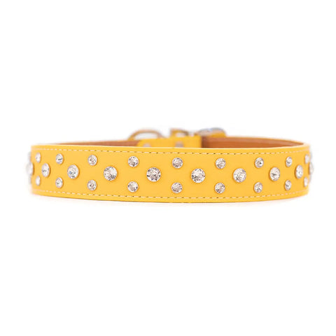 Swarovski Crystallized Tuscan Leather Dog Collar – Durable Soft Interior – Made in USA Quality Craftsmanship Auburn Leathercrafters  item