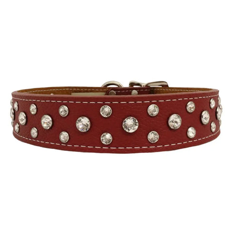 Swarovski Crystallized Tuscan Leather Dog Collar – Durable Soft Interior – Made in USA Quality Craftsmanship Auburn Leathercrafters  item