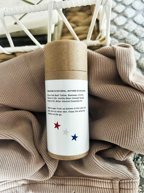 Sweet Almond Body Butter Stick 2.5 oz – Natural Skin Moisturizer with Grass-Fed Tallow & Beeswax | Made in USA Born to be Free  Moisturizer