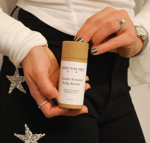 Sweet Almond Body Butter Stick Born to be Free  Moisturizer