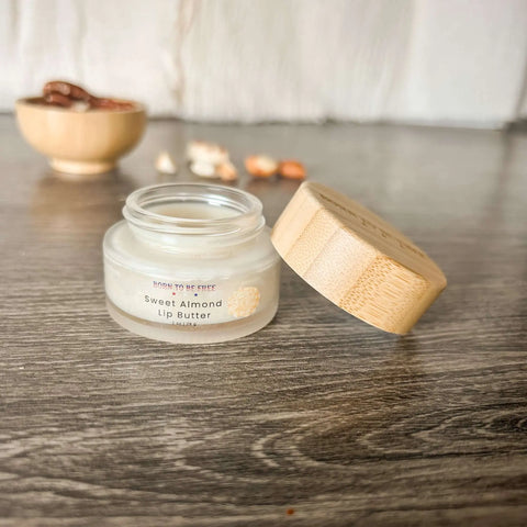 Sweet Almond Lip Butter – Nourishing Natural Lip Balm with Grass-Fed Beef Tallow | Made in USA Born to be Free  Lip Butter