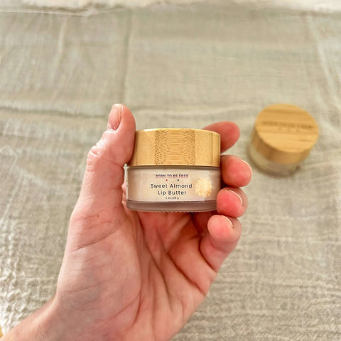 Sweet Almond Lip Butter – Nourishing Natural Lip Balm with Grass-Fed Beef Tallow | Made in USA Born to be Free  Lip Butter