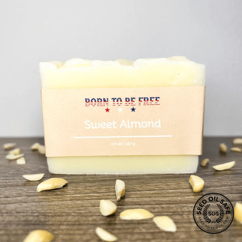 Sweet Almond Nourishing Tallow Soap Bar 4.5 oz – Natural Skincare – Born To Be Free | Made in USA Born to be Free  Soap