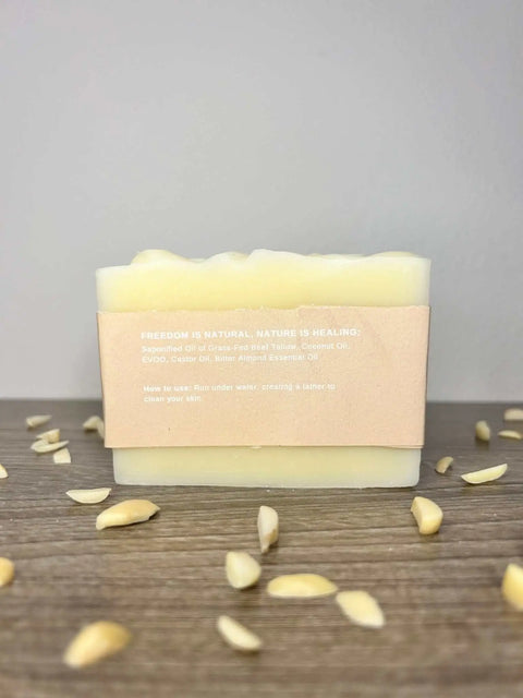 Sweet Almond Nourishing Tallow Soap Bar 4.5 oz – Natural Skincare – Born To Be Free | Made in USA Born to be Free  Soap