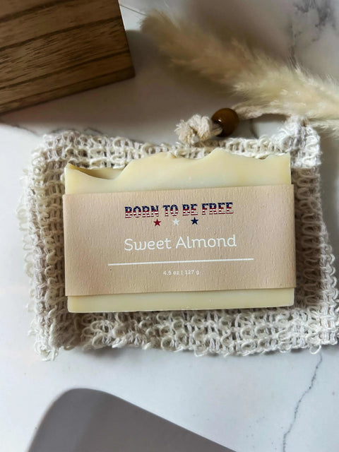 Sweet Almond Nourishing Tallow Soap Bar 4.5 oz – Natural Skincare – Born To Be Free | Made in USA Born to be Free  Soap