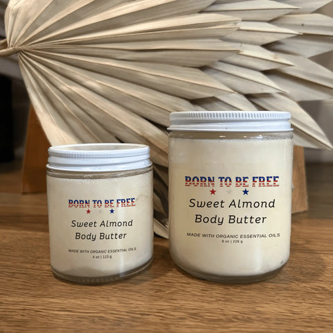Sweet Almond Whipped Body Butter 8oz – Deep Hydration Moisturizer – Born To Be Free | Made in USA Born to be Free  Body Butter