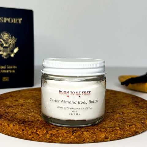 Sweet Almond Whipped Body Butter 8oz – Deep Hydration Moisturizer – Born To Be Free | Made in USA Born to be Free  Body Butter