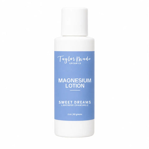 Sweet Dreams Organic Magnesium Lotion 8oz – Soothing Bedtime Skin Moisturizer | Made in USA Taylor Made Organics  therapeutic lotion