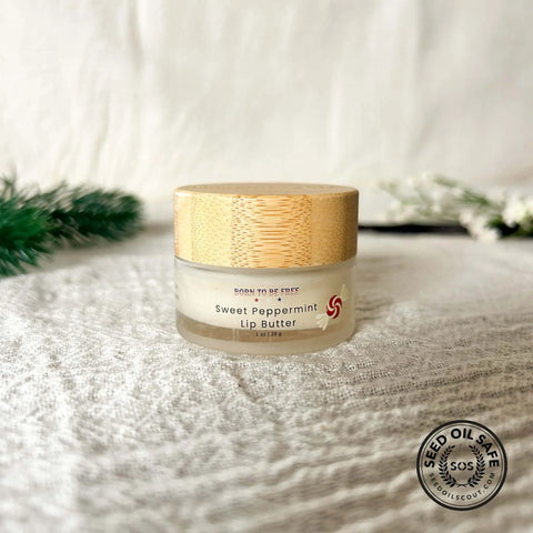 Sweet Peppermint Lip Butter – Natural Nourishing Lip Balm with Grass-Fed Beef Tallow | Made in USA Born to be Free  Lip Butter
