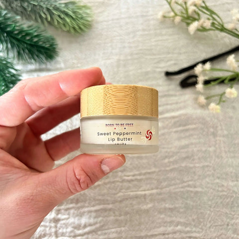 Sweet Peppermint Lip Butter – Natural Nourishing Lip Balm with Grass-Fed Beef Tallow | Made in USA Born to be Free  Lip Butter