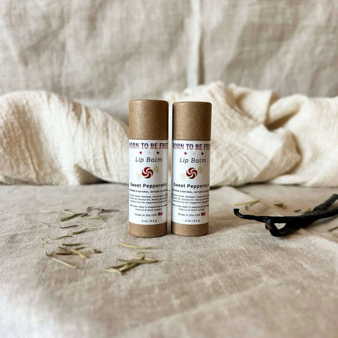 Sweet Peppermint Moisturizing Lip Balm – Natural Tallow Formula for Dry Lips | Born To Be Free | Made in USA Born to be Free  Lip Balm