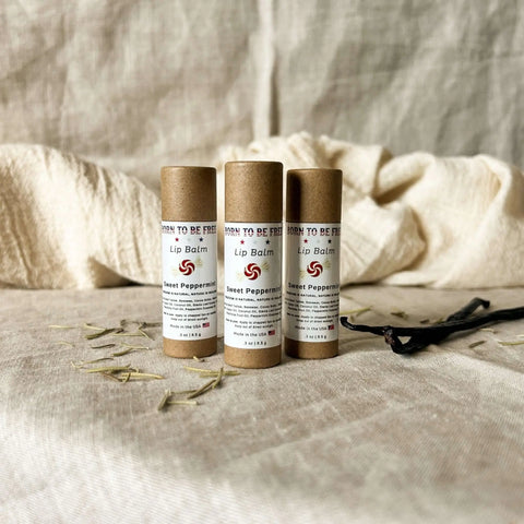 Sweet Peppermint Moisturizing Lip Balm – Natural Tallow Formula for Dry Lips | Born To Be Free | Made in USA Born to be Free  Lip Balm