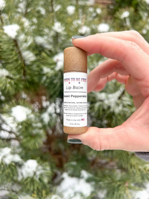 Sweet Peppermint Moisturizing Lip Balm – Natural Tallow Formula for Dry Lips | Born To Be Free | Made in USA Born to be Free  Lip Balm