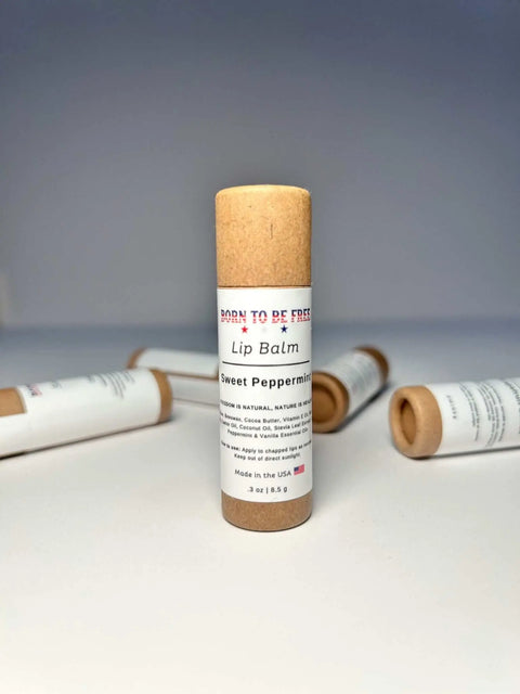 Sweet Peppermint Moisturizing Lip Balm – Natural Tallow Formula for Dry Lips | Born To Be Free | Made in USA Born to be Free  Lip Balm