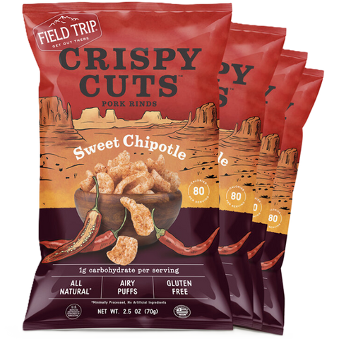 Field Trip Sweet Chipotle Pork Rinds 2.5oz 4 Pack – Gluten Free Snack | Made in USA Field Trip 