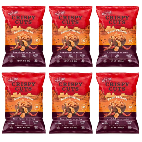 Field Trip Sweet Chipotle Pork Rinds 1oz Bags – Gluten Free Snack 6-Pack | Made in USA Field Trip 