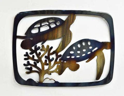 Swimming Sea Turtle Metal Casserole Dish Holder – Coastal Kitchen Trivet Decor | Made in USA Knights Home Decor  item
