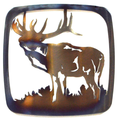 Rustic Elk Silhouette Metal Trivet – Handcrafted Hot Plate Kitchen Decor | Made in USA Knights Home Decor  item