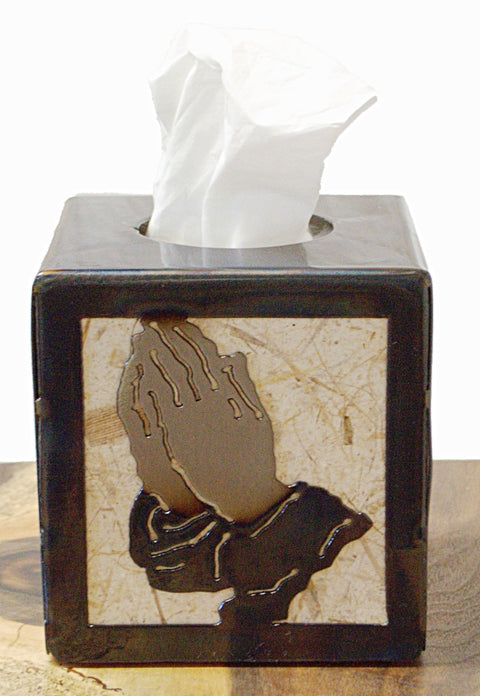 Religious Prayer Design Tissue Box Cover – Calvary Cross Symbol Home Decor | Made in USA Knights Home Decor  item