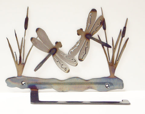 Rustic Dragonfly Wall-Mounted Toilet Paper Holder – Steel Bathroom Accessory | Made in USA Knights Home Decor  item