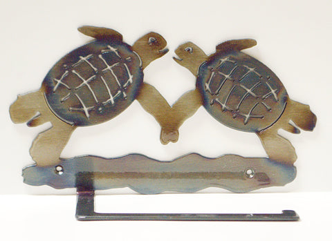 Coastal Swimming Sea Turtle Toilet Paper Holder – Handcrafted Steel Bathroom Accessory | Made in USA Knights Home Decor  item