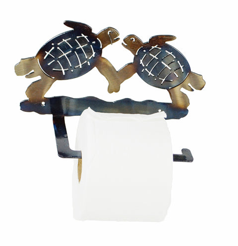 Coastal Swimming Sea Turtle Toilet Paper Holder – Handcrafted Steel Bathroom Accessory | Made in USA Knights Home Decor  item