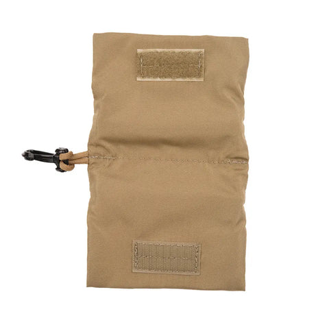 The MIS Tactical Key Strap Set in Coyote Tan features a rectangular, water-resistant MIL-SPEC nylon pouch with Velcro patches and a black plastic key strap, shown against a white background.