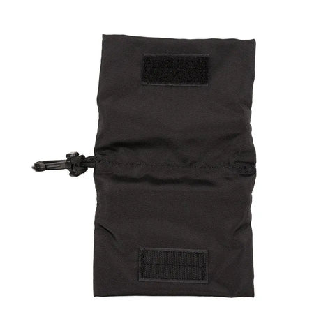 The MIS Tactical Key Strap Set - Black features a water-resistant, black rectangular pouch made from MIL-SPEC nylon webbing, with a zipper pull cord and two Velcro patches—one at the top and one at the bottom—shown on a white background.