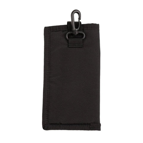 The MIS Tactical Key Strap Set - Black is a water-resistant pouch with a folded-over design and metal clip, crafted from durable MIL-SPEC nylon webbing for easy attachment to bags or belts, shown against a white background.