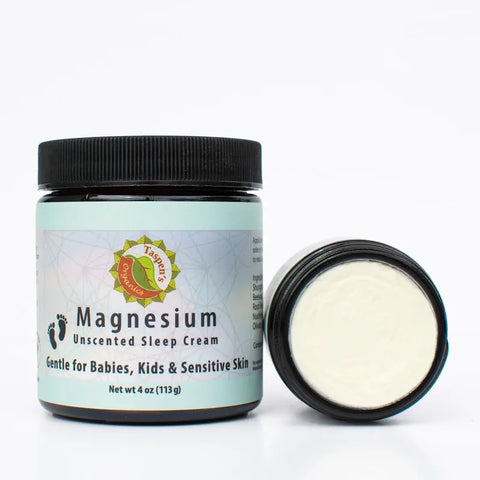 Taspen's Organics Magnesium Sleep Cream – 4 oz Unscented | Made in USA Taspen's Organics  Soothing Salves, Creams & Oils (2)