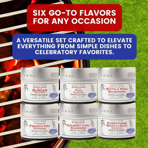 Taste of America- Classic USA Flavor Favorites | Gift Packaged Seasoning Collection | Set of 6 Gustus Vitae  Collections & Gift Sets