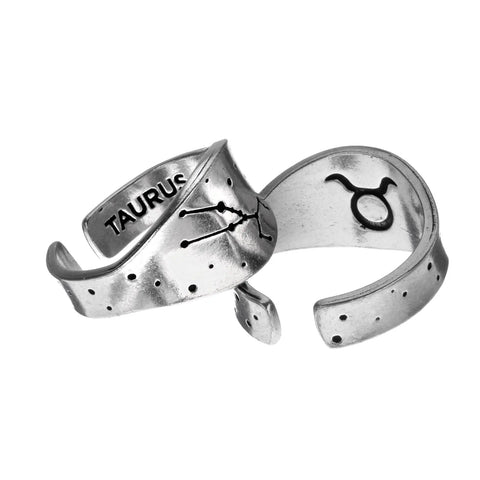 Taurus Zodiac Ring 15mm – Handcrafted Recycled Pewter Astrological Jewelry | Made in USA Whitney Howard Designs  Zodiac Rings