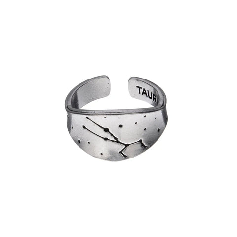 Taurus Zodiac Ring 15mm – Handcrafted Recycled Pewter Astrological Jewelry | Made in USA Whitney Howard Designs  Zodiac Rings