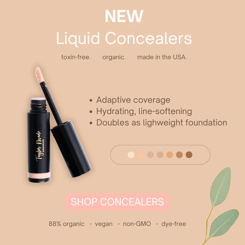 Taylor Made Organics 0.21oz Liquid Cream Concealer – 88% Organic Hydrating Formula | Made in USA Taylor Made Organics  concealer