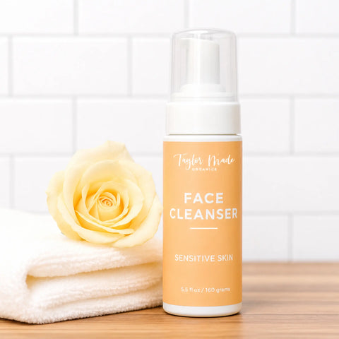 Taylor Made Organics Sensitive Skin Face Cleanser 5.5 Fl Oz – Calming Botanical Extracts | Made in USA Taylor Made Organics  Facial Cleansers