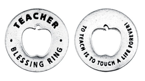 Teacher Blessing Ring Charm – Recycled Pewter Keepsake Apple Token | Made in USA Whitney Howard Designs  Blessing Ring