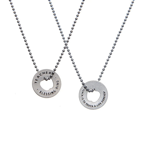 Teacher Blessing Ring Charm – Recycled Pewter Keepsake Apple Token | Made in USA Whitney Howard Designs  Blessing Ring