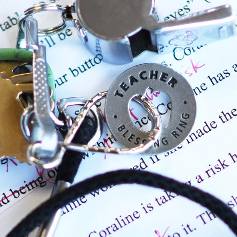 Teacher Blessing Ring Charm – Recycled Pewter Keepsake Apple Token | Made in USA Whitney Howard Designs  Blessing Ring