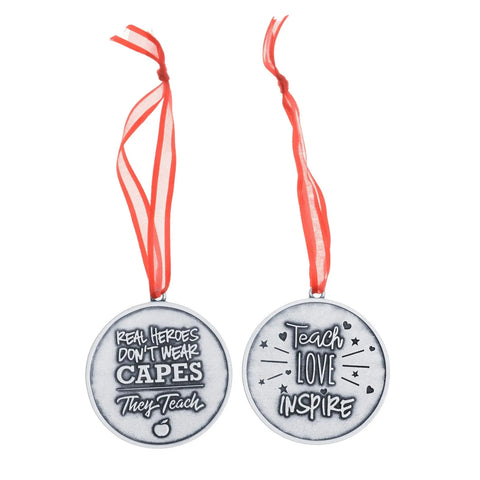 Teacher Love Inspire Holiday Ornament – Handcrafted Recycled Pewter – Inspirational Educator Gift | Made in USA Whitney Howard Designs  Ornaments