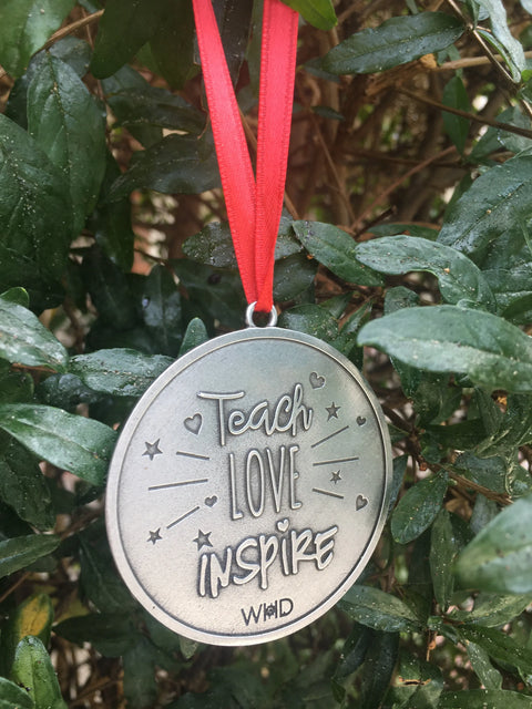 Teacher Love Inspire Holiday Ornament – Handcrafted Recycled Pewter – Inspirational Educator Gift | Made in USA Whitney Howard Designs  Ornaments
