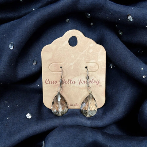 Teardrop Crystal Dangle Earrings – Lightweight Sterling Silver Jewelry – Hypoallergenic Gift | Made in USA Michelle Marie Boutique  Earrings